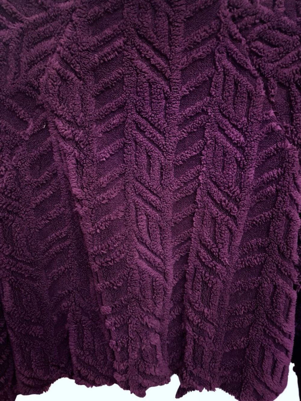 Pilcro at Anthropologie Textured Faux Fur Jacket, Royal Purple, Size Medium - Picture 7 of 11